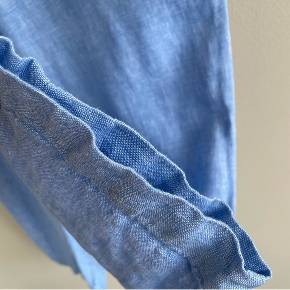 Talbots Women's 100% Linen Drawstring Pull On Pants Blue Size Large - Picture 5 of 14